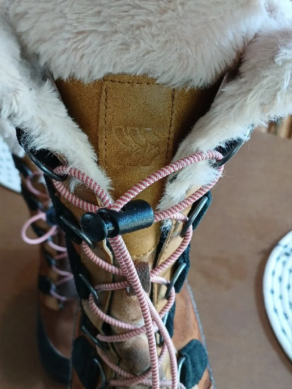 Kids Faux-Fur Lined Brown Tan Winter Boots